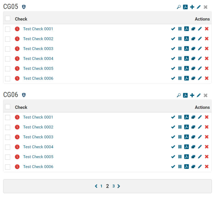 Pagination on the checks page