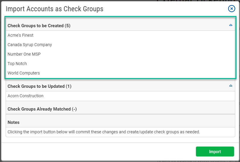 Check Groups to be Created