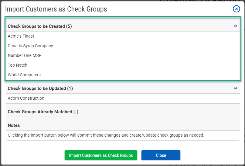 Check Groups to be Created