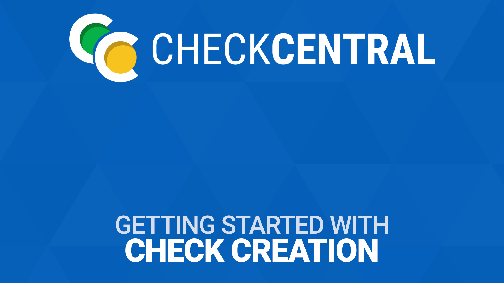 Getting Started with Check Creation